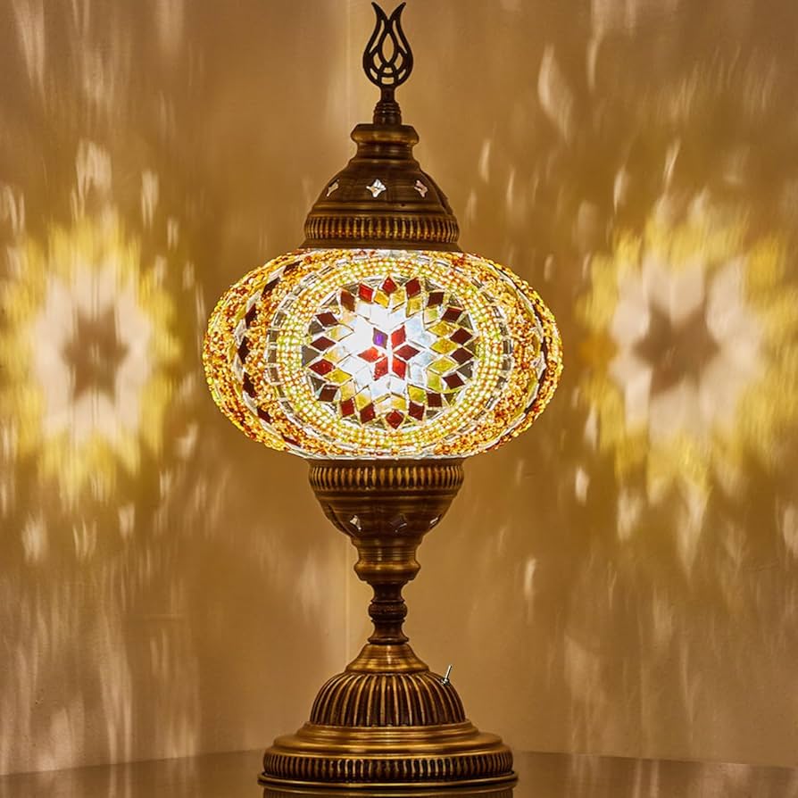 Amazon.co.jp: 電池式モザイクテーブルランプ LEDライト内蔵