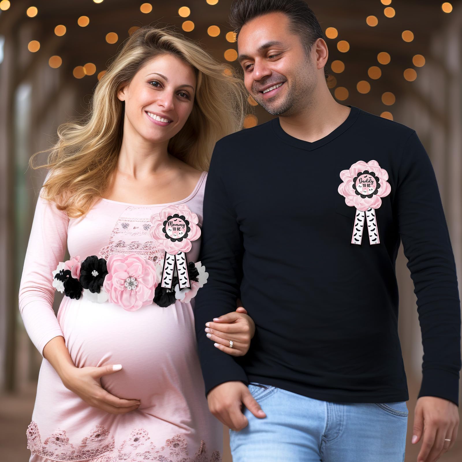 Vansolinne Halloween Ghost Maternity Sash And Corsage Pin Set Baby