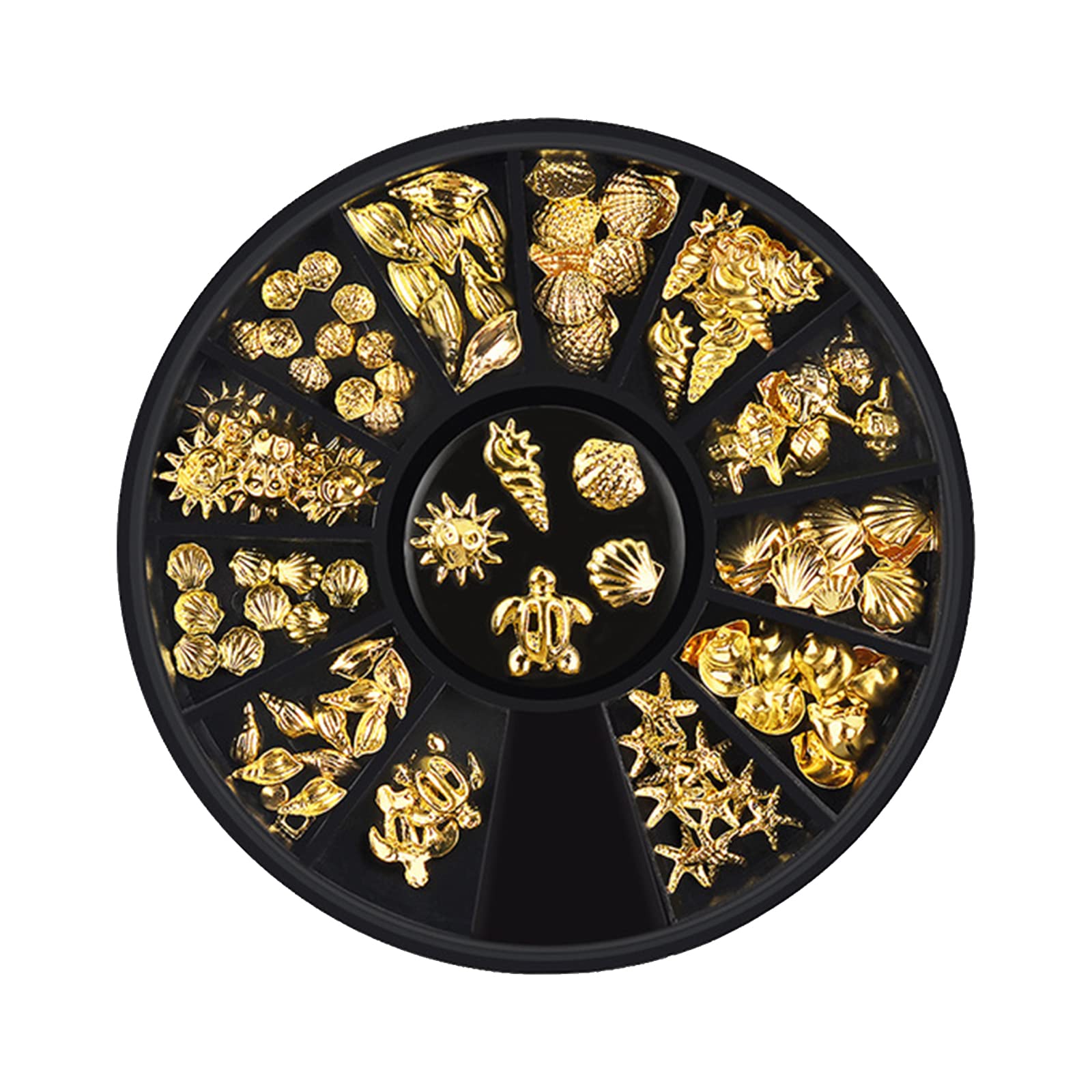 Montesy Gold 1 Box Ocean Theme Metal Stud Sea Starfish For For Flakes 3D Nail Art Decor Manicure Tools