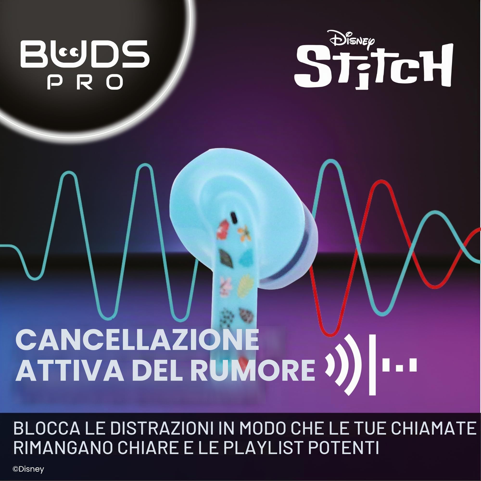 Cableguys Buds Pro Stitch Cuffie wireless Bluetooth e Supporto telefono - Auricolari In-Ear con microfono, 28+ ore di autonomia, Auricolari con cancellazione attiva rumore, Certificazione IPX4