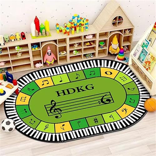 Miniatura 8 de Alfombra de área de juegos para niños, 4 x 6 pies, alfombra educativa alfanumérica ABC, patrón colorido de dibujos animados, adecuada para