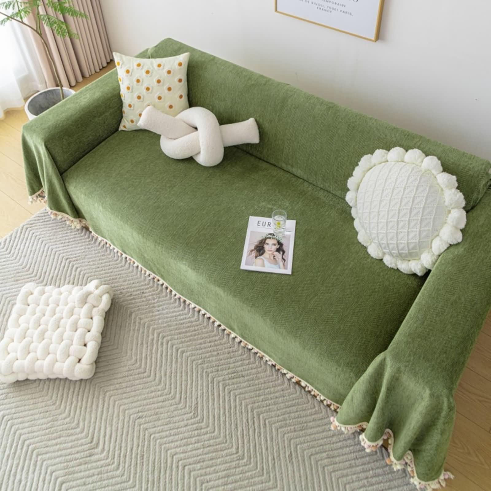 Amazon.com: Homxi Couch Cover for 4 Cushion Couch Sectional,71