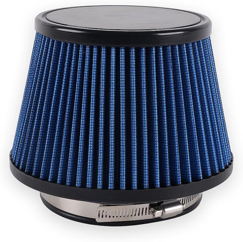 Filtro de ar para admissão a frio muge racing 115 mm (4,5") lavável azul – 1 unidade