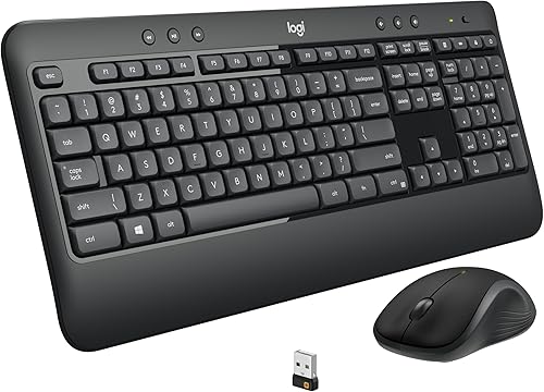 Logitech MK540 Combo avanzado de teclado y mouse inalámbricos para Windows, receptor USB unificador de 2.4 GHz, teclas de acceso rápido multimedia,
