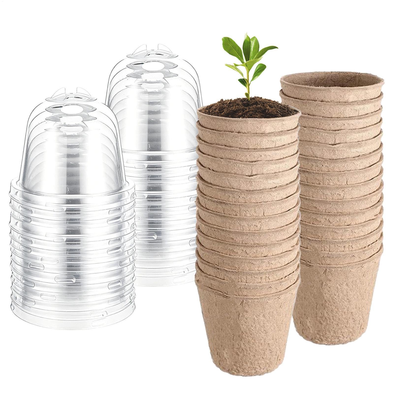Contenedores de turba transpirables y ligeros para siembra eficiente de plantas de jardín