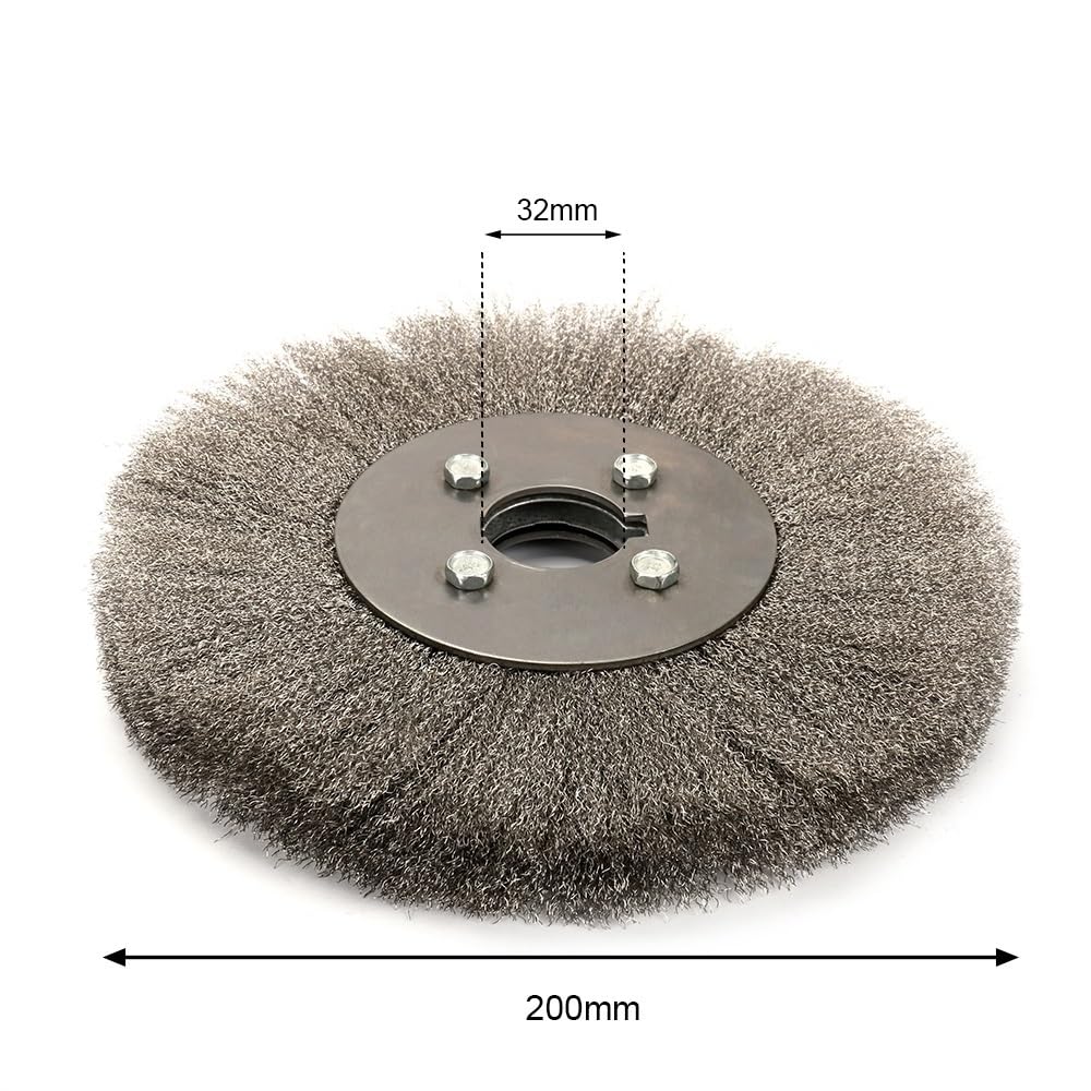 Koło polerskie ze szczotką drucianą ze stali nierdzewnej do szlifierki stołowej w wielu rozmiarach(200*32mm)