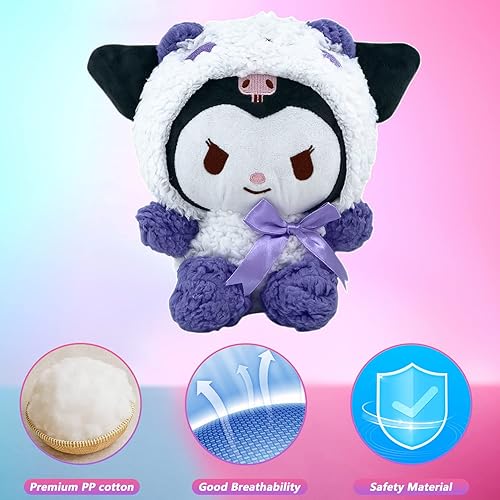 Miniatura 5 de Uptheuns Peluche Kuromi de dibujos animados Kawaii de 9 pulgadas linda figura de peluche de anime Kuromi el mejor regalo para niños y niñas fanáticos