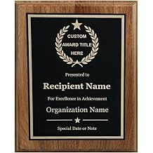 Made in USA Value Plaque Personalized with Cherry Finish - Engraved Plaque Customized for Employee Appreciation, Recognition, Retirement, Service, Thank You - Custom Awards for Employees, Co Workers 7" x 9"