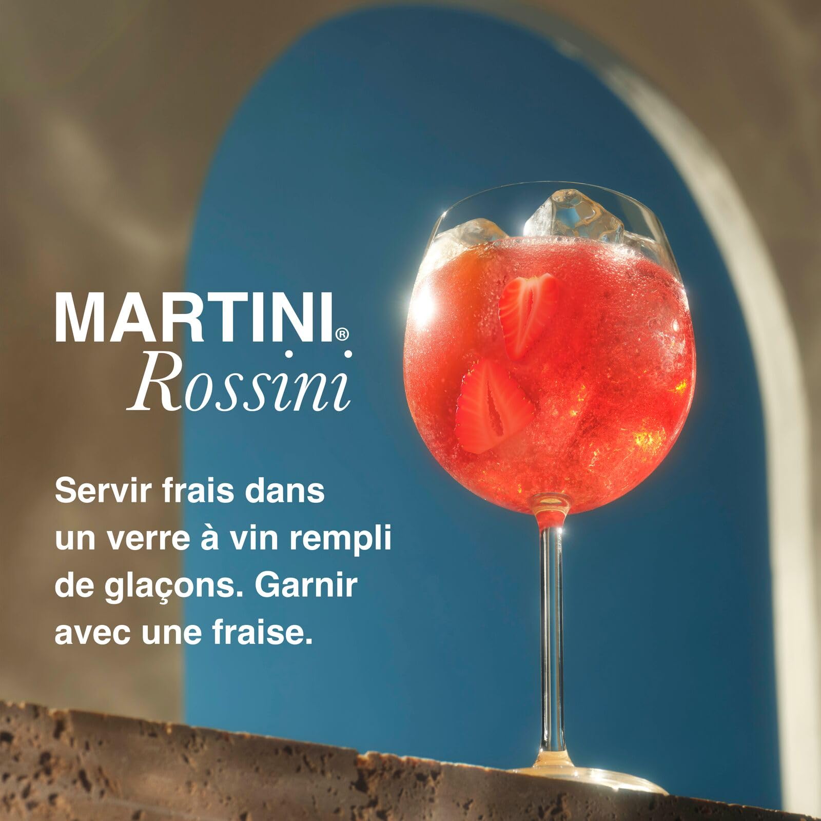 MARTINI Rossini Vin pétillant, Cocktail prêt à servir, Vin pétillant, 8% vol., 75cl / 750ml (Lot de 5)