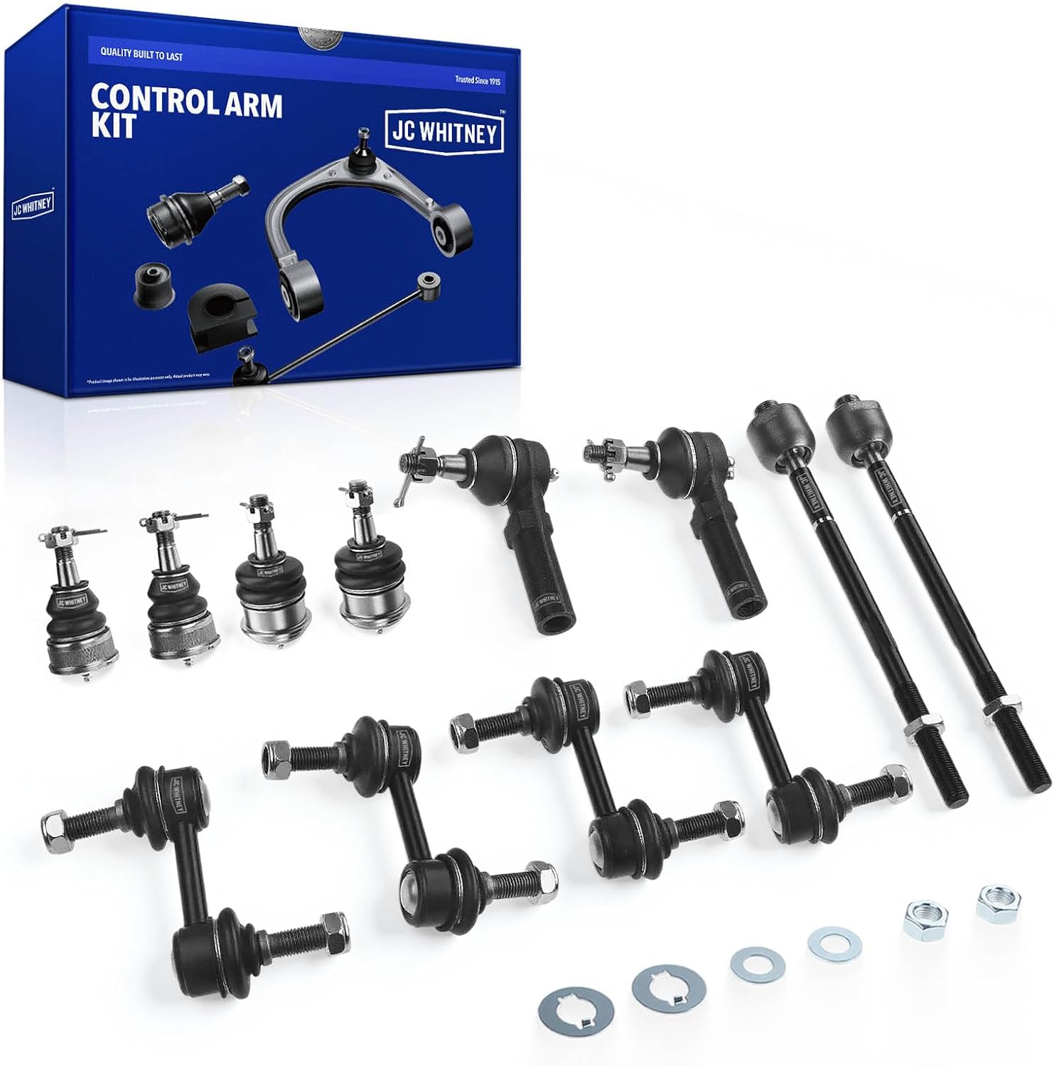 JC Whitney JFBAJCWCA00503 Set of 12 Suspension Kit Ball Joint Sway Bar Link Tie Rod End (Front & Rear) - Compatible with Chevrolet Corvette 1997-2011, Cadillac XLR 2004-2009