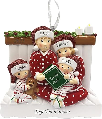 Adorno de Navidad Familiar 2025 Adorno Personalizado para Familias Adorno Familiar Personalizado Regalo Conmemorativo de Decoración de Árbol