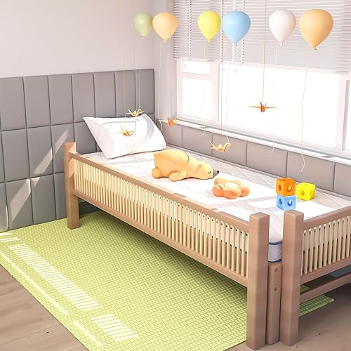 Miniatura 6 de Raycity Paneles de pared tapizados de color blanco para despegar y pegar, paquete de 4 paneles de 7.8 x 15.7 pulgadas, panel de pared 3D