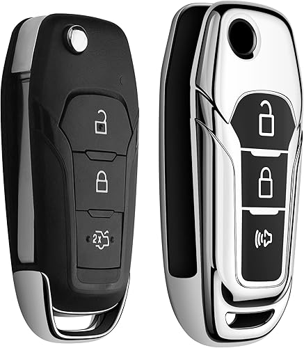 Miniatura 4 de Tukellen Funda para llavero Ford de TPU suave, protección completa, compatible con Ford F150 F250 F350 F450 F550 Explorer Ranger Escape Key Shell