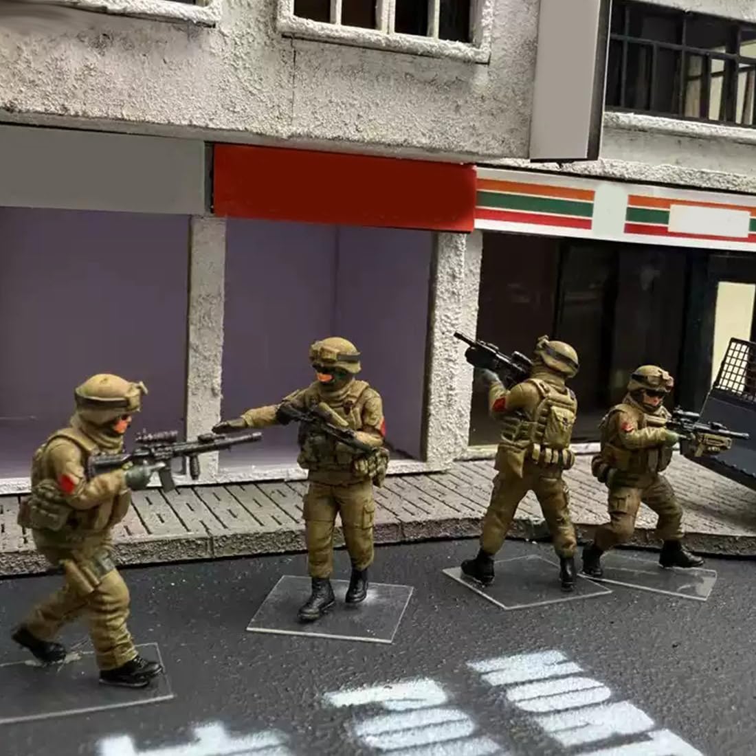 XKlemBauklode Speziell Streitkräfte Actionfiguren Modellbau im Maßstab 1:64, Miniatur Militär Realistischen Army Figuren, Rollenspiele