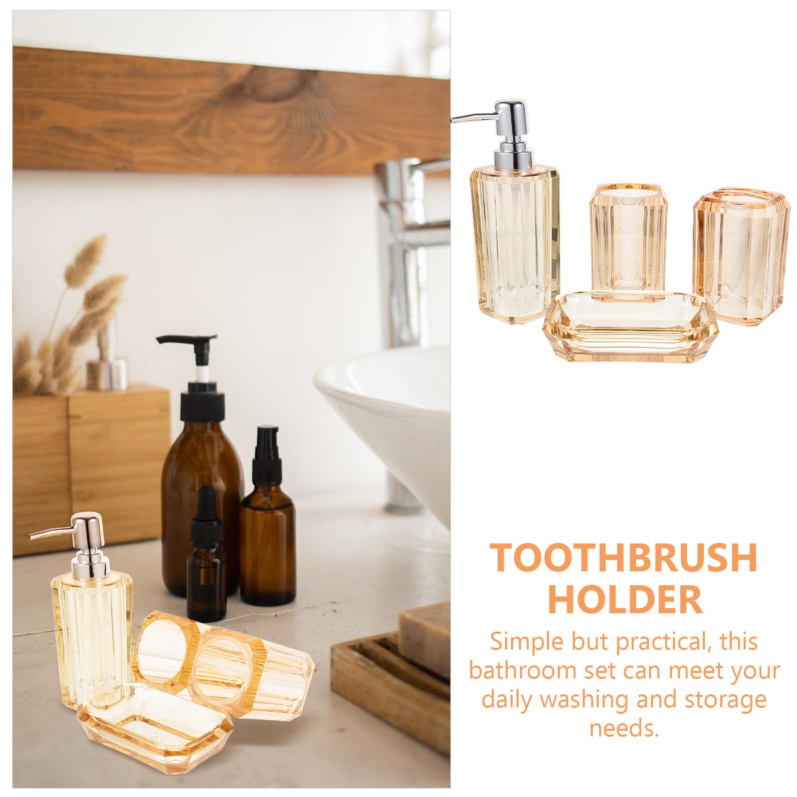 TOYANDONA Accesorios de Baño Vaso para Enjuague Bucal Soporte para Cepillo de Dientes Jabonera Botella de Loción para Tocador de Baño