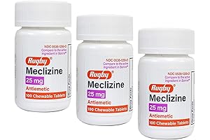 Meclizine HCL 25mg Generic For Bonine Chewable Tablets, 100 Count (Pack of 3)
