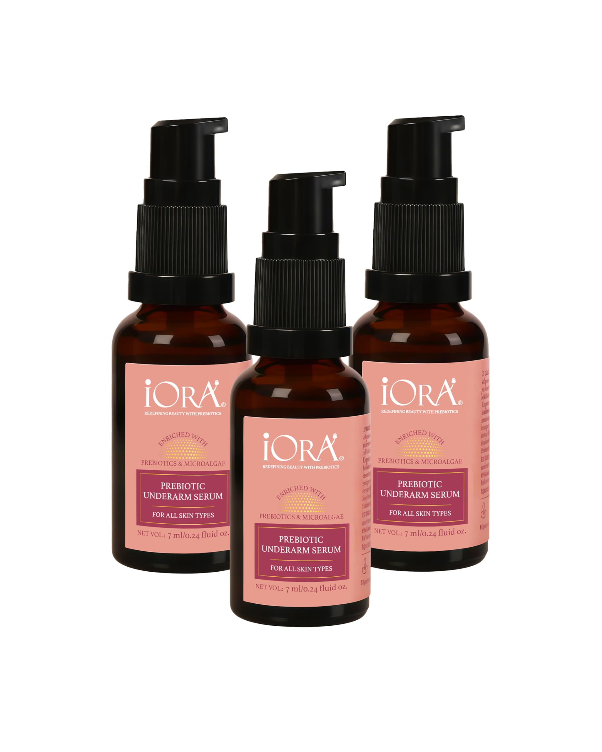 iORA Prebiotic Underarm Serum- 30ml | Brightens, reduces pigmentation & controls odor for dark underarms | Enriched with Neem, Green Tea, Licorice & essential oils | For Men & Women | Pack of 3