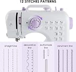 Sewing Machine for Beginners with Extension Table and Sewing Kit, Portable Mini Sewing Machine with 12 Built-in Stitch, LED Light, Double Speed, and Thread Cutter, Ideal for Kids and Beginners