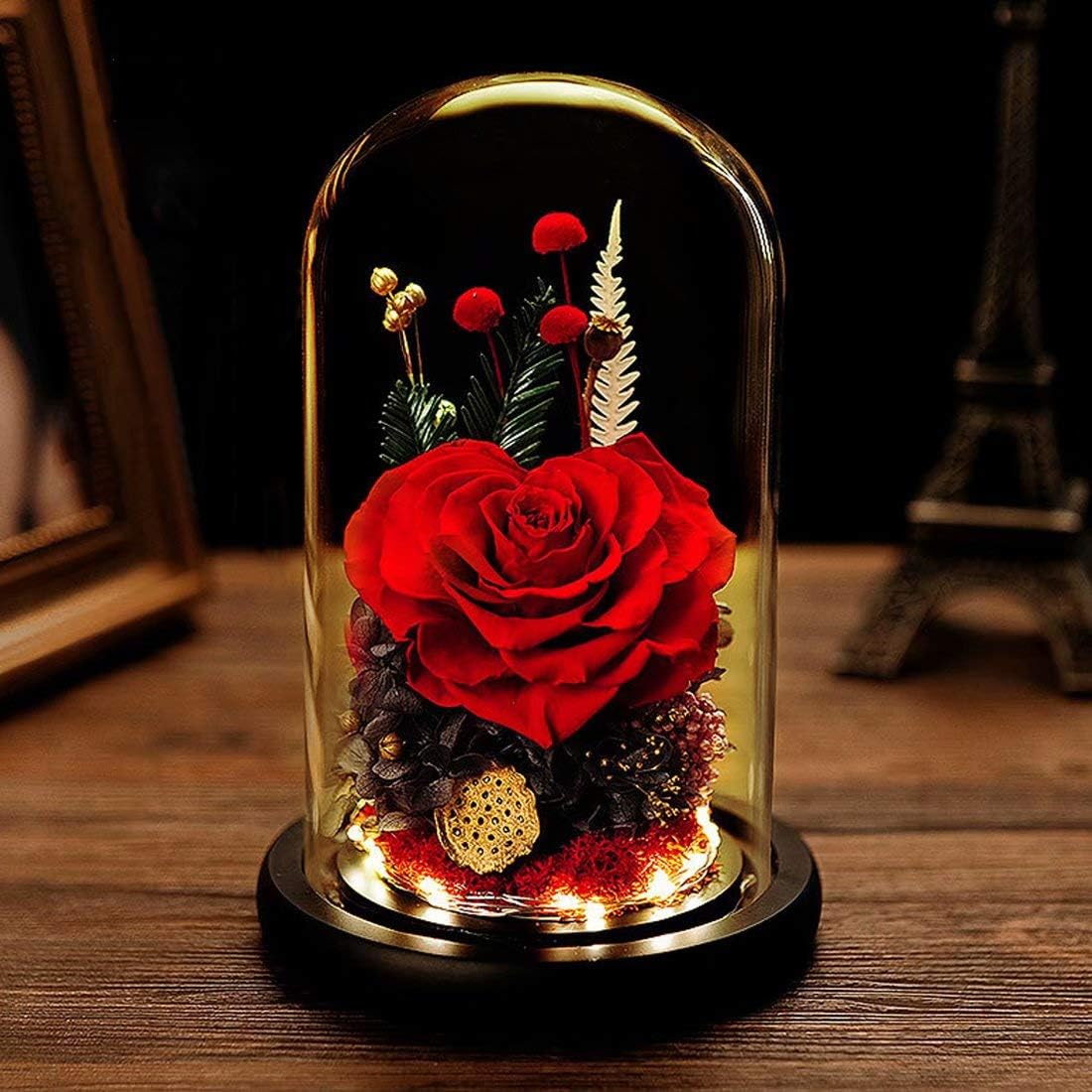 プリザーブドフラワー バラ ギフト プレゼント 枯れない花 バレンタインデー フラワーアレンジ プリザーブドフラワー 1輪バラ レッド 母の日 結婚記念日 ガラスポット 可愛い お祝い 誕生日 記念品 贈り物 出産内祝い 女性 妻 祖母 退職祝い ギフトボックス 手提げ袋