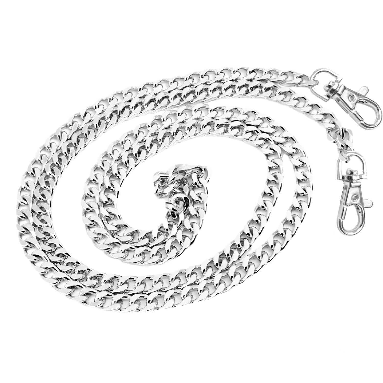 Replacement Silver Chain Strap for Handbags Purse Side Tote Hobo Crossbody and Sling Bags Silver Plated DIY Hand Bags Broad Metal Chain Length (52 inch or 132 cm)-image-21