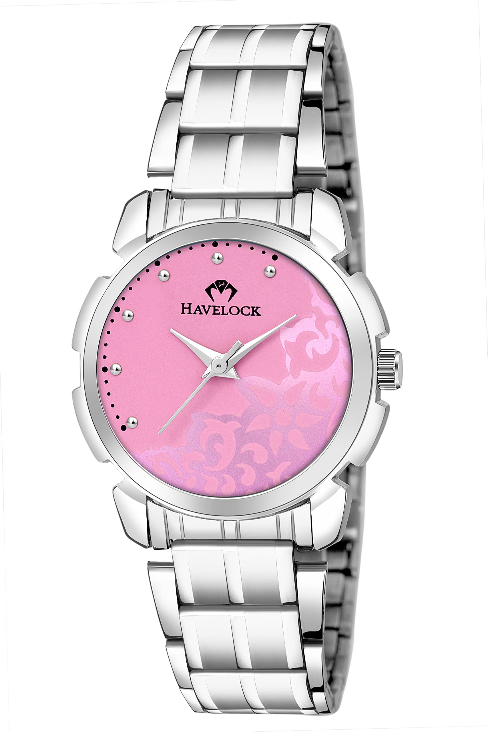HAVELOCK Stainless Steel Bracelet Chain Silver Plated Analogue Wrist Watches for Womens & Girls (Pink) (B0BRD7HK3G) Amazon Price History, Amazon Price Tracker