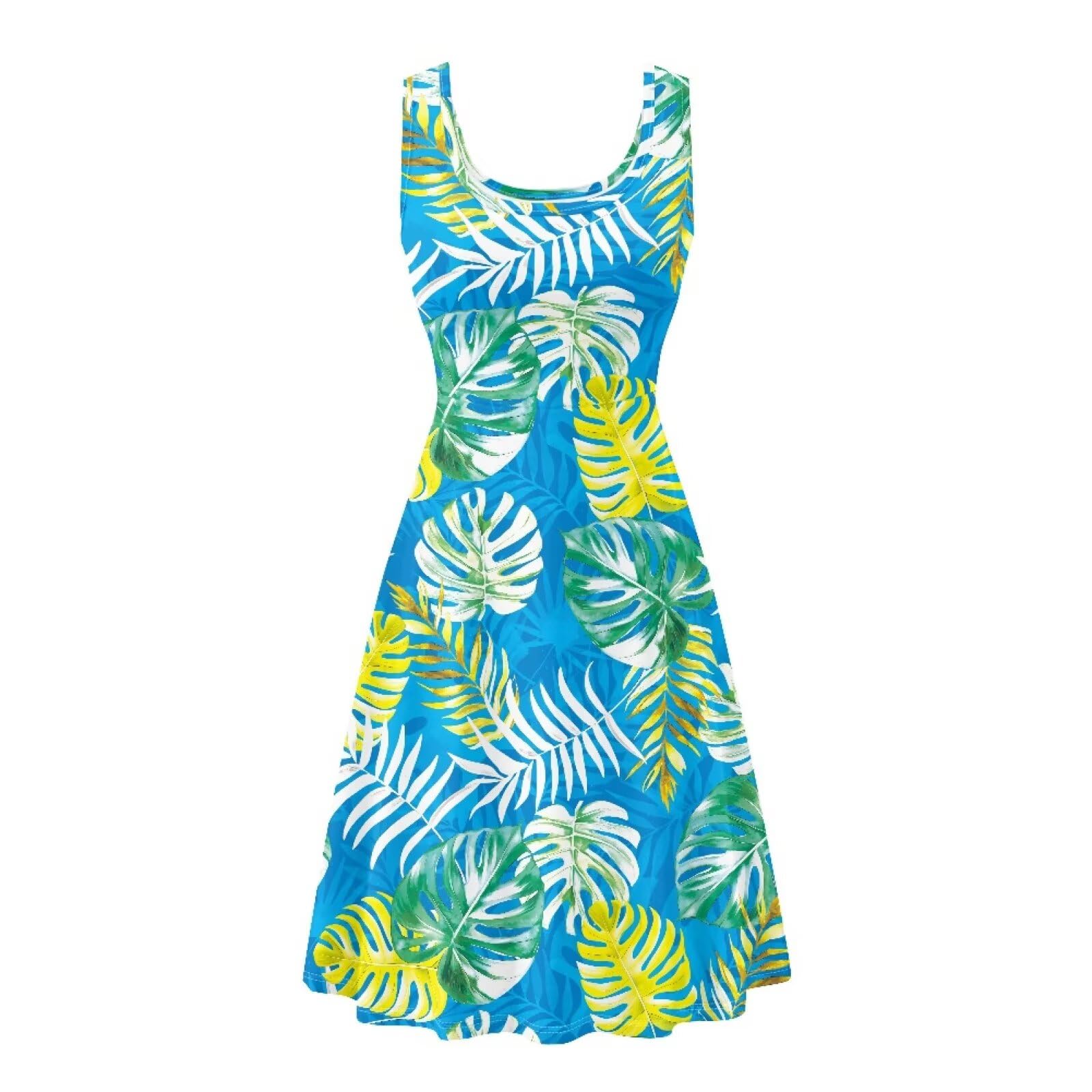 Dreaweet Casual Sleeveless Dresses for Women Girls, Round Neck Tank Dresses with Pockets Summer Sundress Size XS-4XL