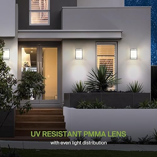 Miniatura 5 de ASD Lámpara LED de montaje en pared para exteriores de 10 pulgadas del atardecer al amanecer, iluminación moderna de níquel cepillado con fotocélula