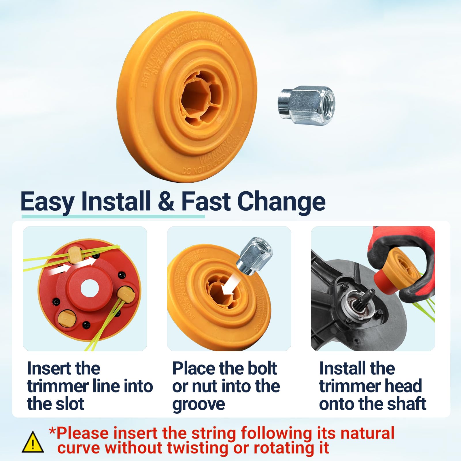 Testina universale di ricambio per decespugliatore Echo, Ego, Dewalt, Stihl e Husqvarna, include 12 fili per decespugliatore da 0,2 cm