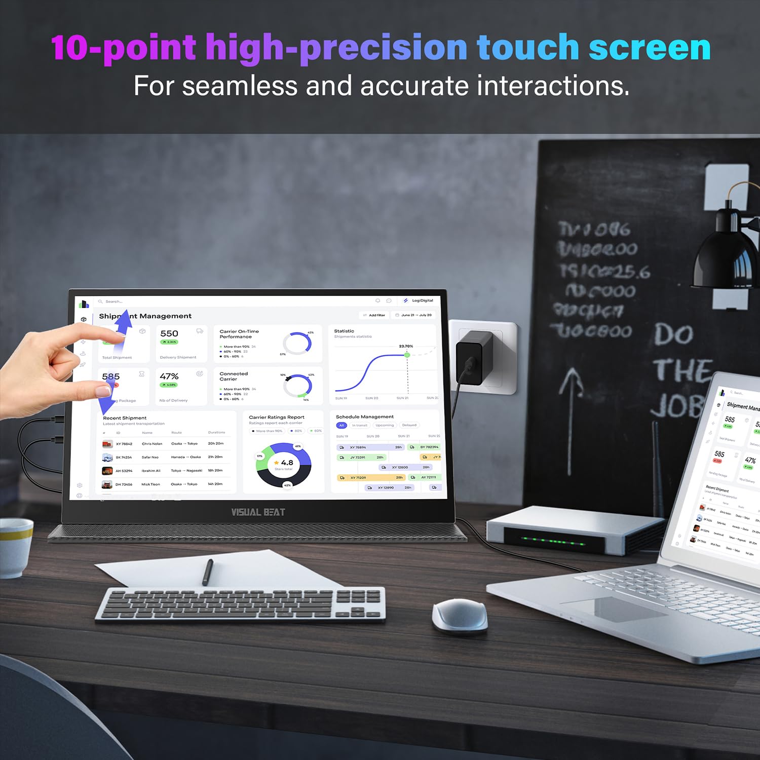 Amazon.com: Visual Beat 17.3'' 4K Portable Touchscreen Monitor