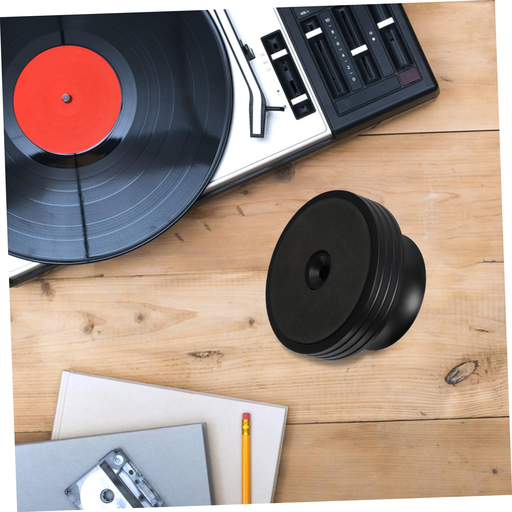 PartyKindom Estabilizador De Disco De Aluminio para Vinilos Negros Abrazadera Equilibrada para Tocadiscos Mejora La Calidad De Sonido y Estabilidad
