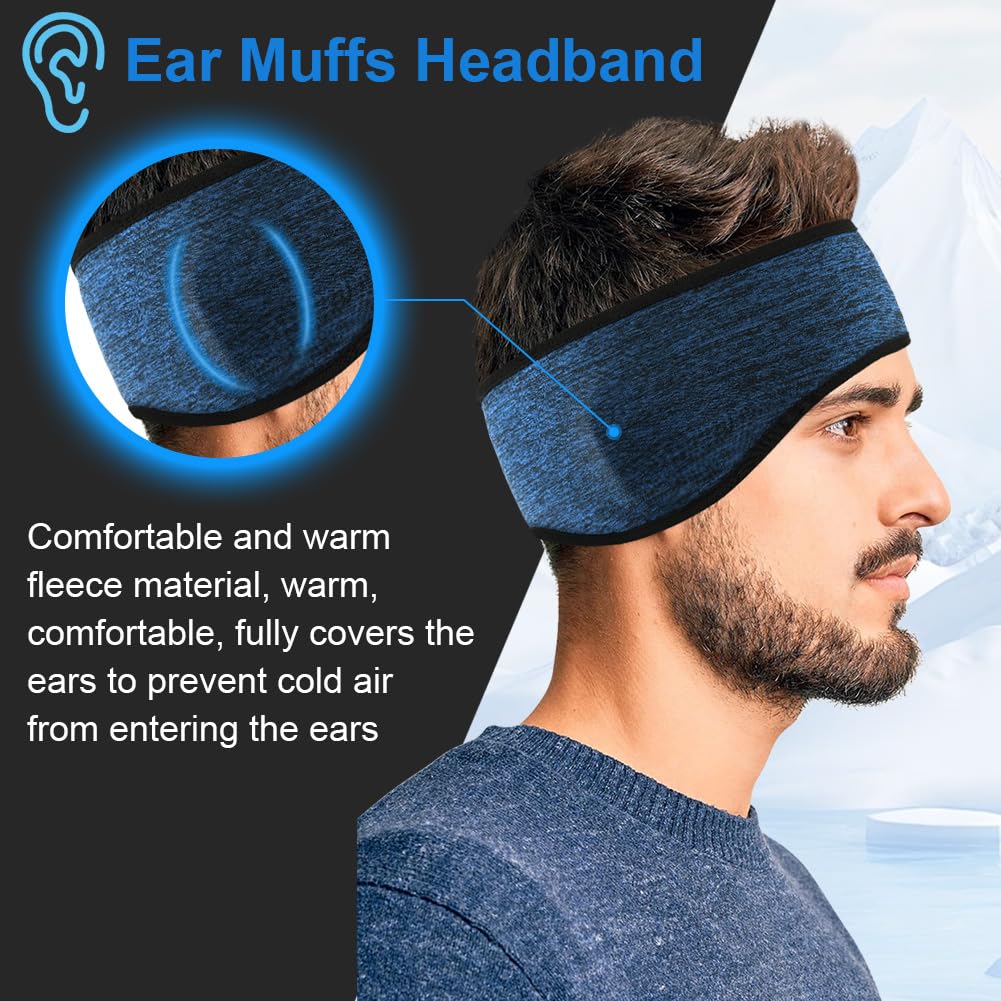 Flintronic Fascia Sportiva Invernale per Donna e Uomo, 2 Pezzi Fascia per Capelli Invernale, Fascia Paraorecchie In Pile, Fascia Capelli Invernale Sportiva per Corsa, Escursionismo, Ciclismo, Yoga
