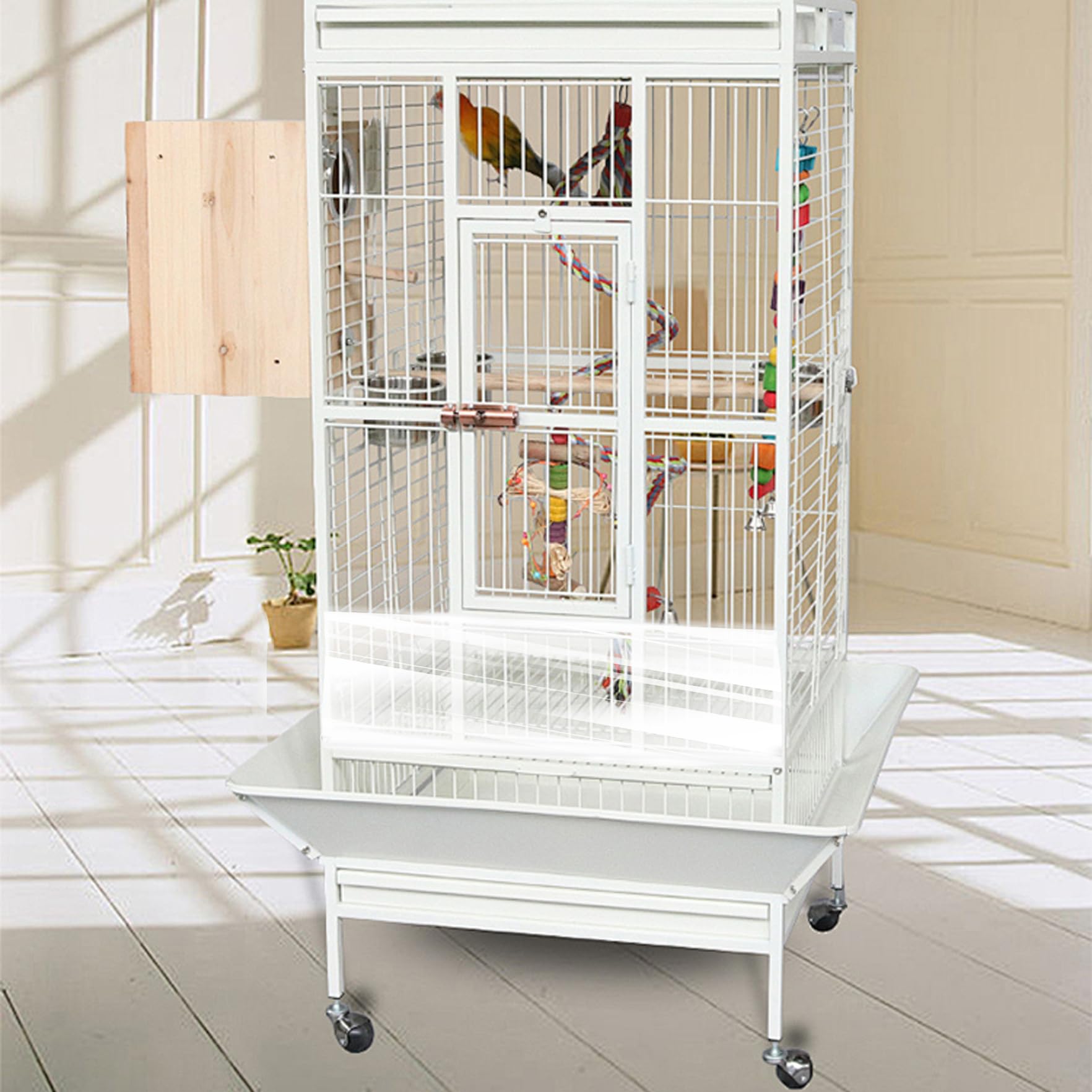 Garde de graines de Cage d'oiseau, Garde-Gree graines Cage à Oiseaux 4pcs PVC Transparent sans mâchage pour Perroquet, paraket, Macaw