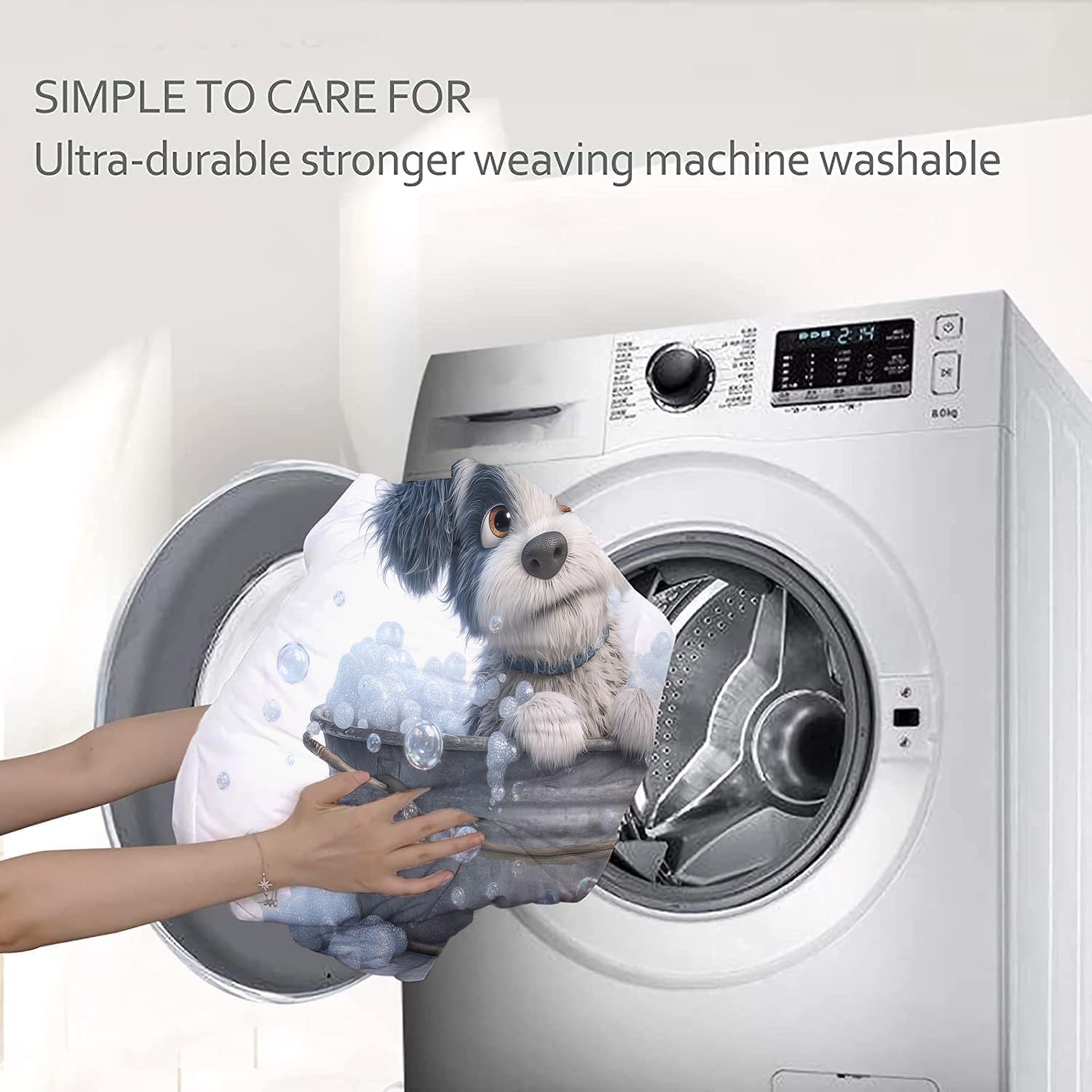 Trapunta Letto Matrimoniale 4 Stagioni Piumone per Bambini, Vasca Bagno Cane Carino Leggero Cartoni Animati Animali Set di Biancheria da Letto 200x200cm con 2 Federe,Piumino Lavabile In Lavatrice