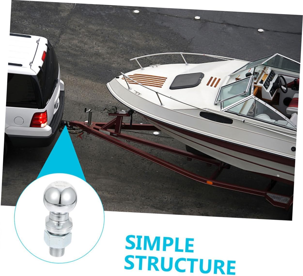 GLEAVI Trailer Hitch Ball for Secure Towing Capacity Durable Connection for Trailers Heavy Duty Tow Ball Accessory Reliable Performance for All Conditions