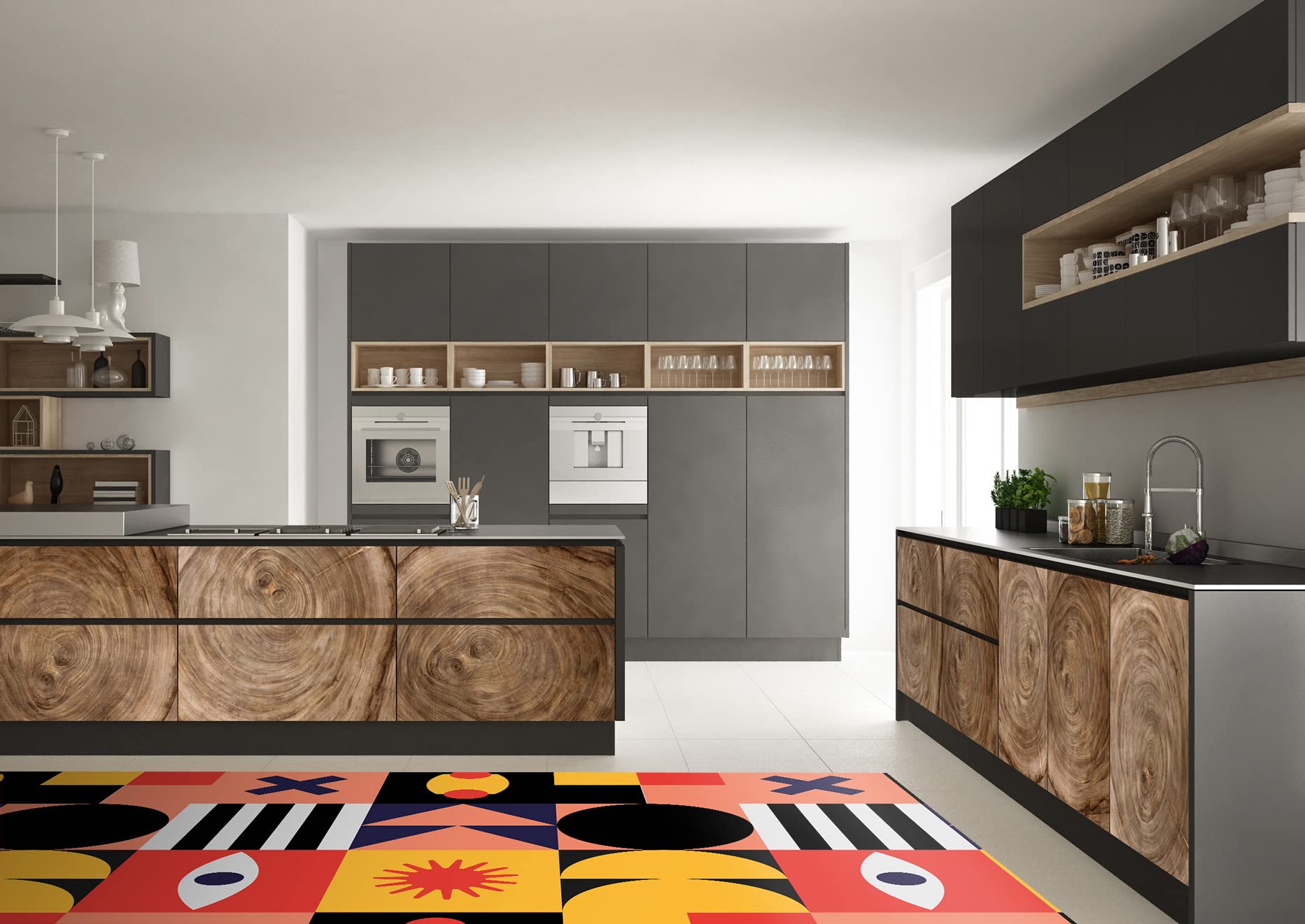 Tapis Vinyle du Sol Cuisine Salon - Différentes Tailles - (Se Sent 90x180 cm)