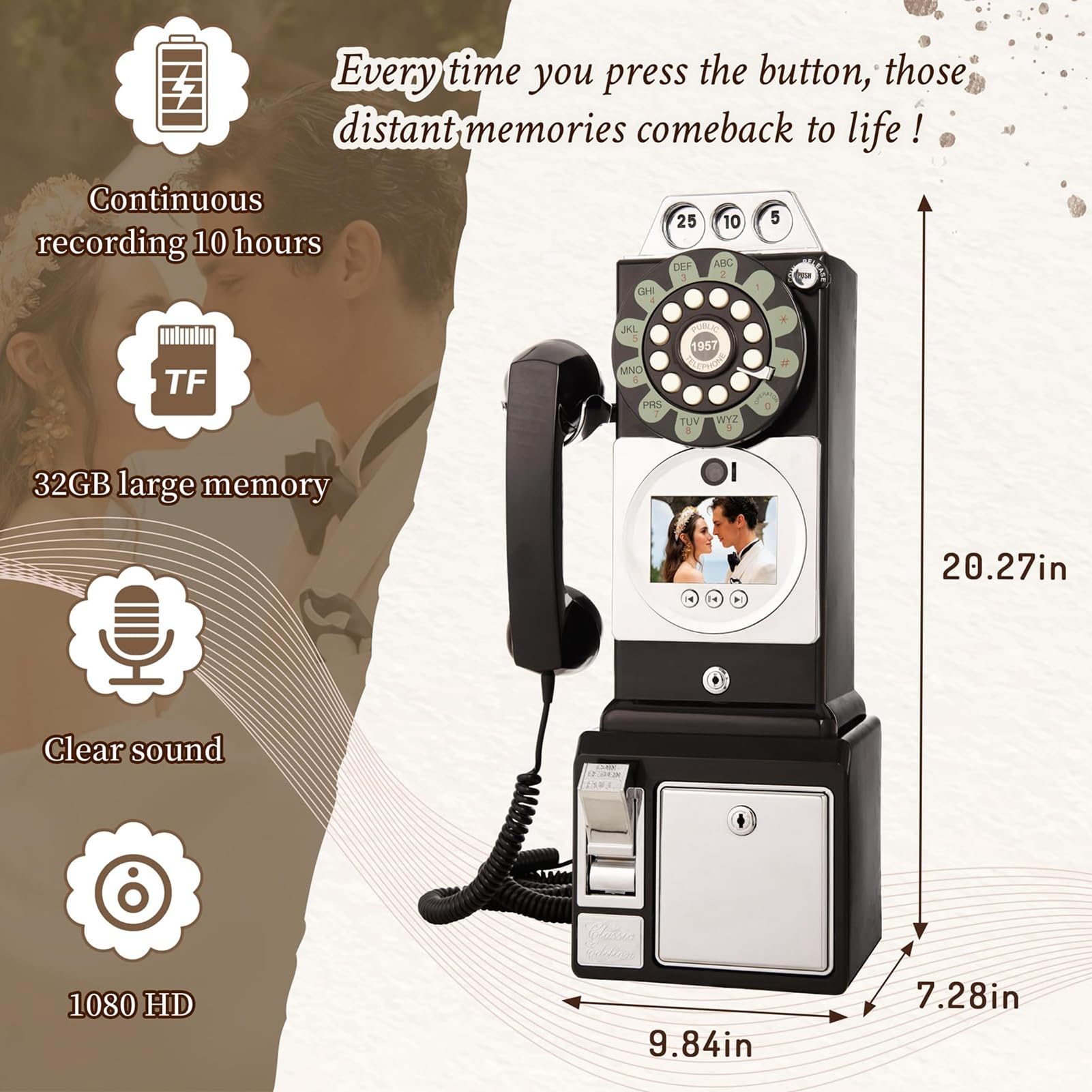 Audiolibro video con registrazione 1080p - Alternativa personalizzata da 32 GB per matrimoni, feste prematrimoniali, compleanni e lauree: cattura i tuoi ricordi in tutta