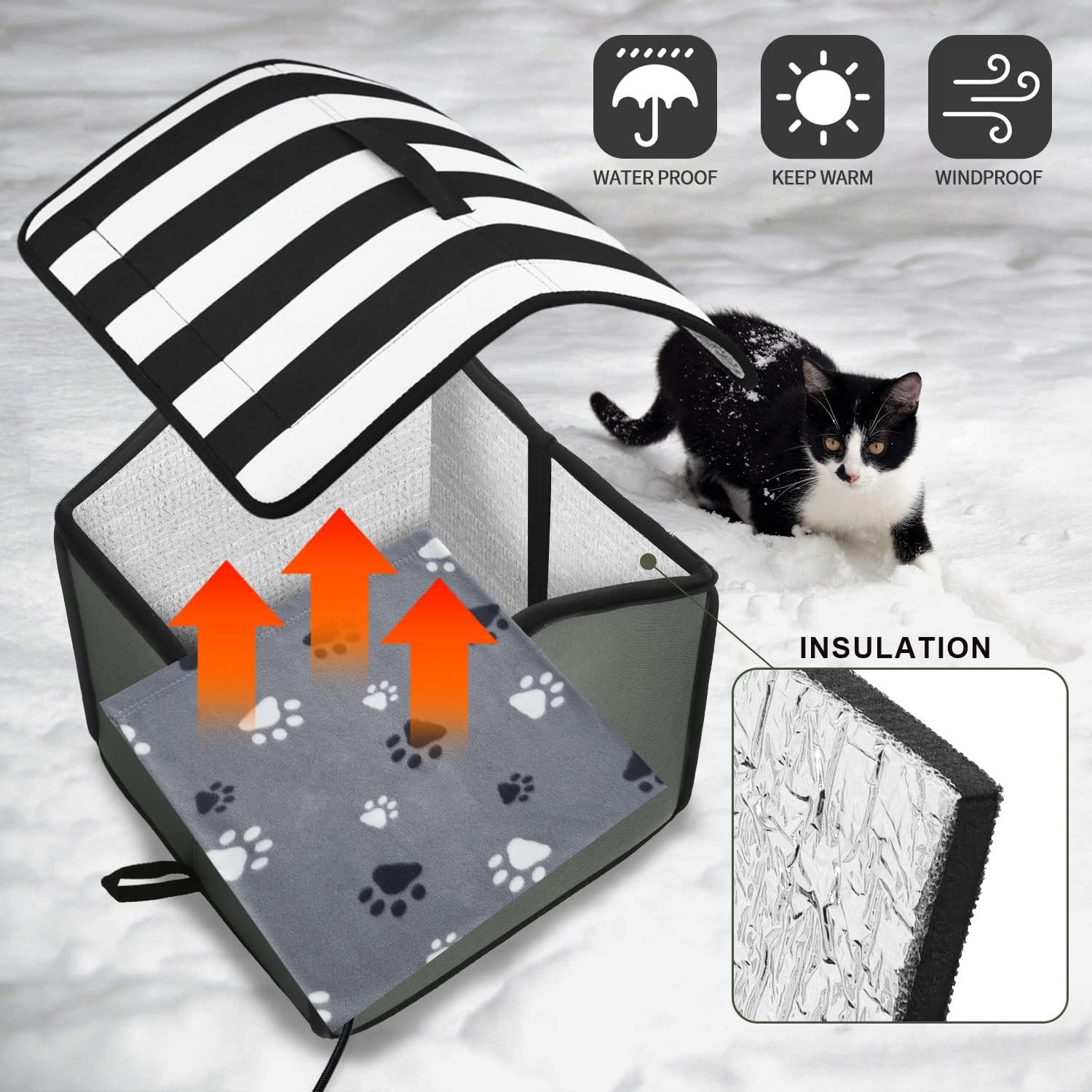 Buy RestEazzzy Cat House, Outdoor Cat Bed, Weatherproof Cat Shelter