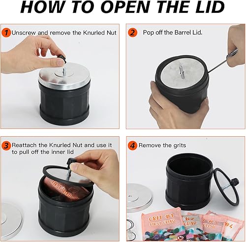 Miniatura 5 de Kit de vasos de roca para niños, incluye piedras preciosas ásperas, 4 granos de pulido, cierres de joyería, instrucciones de funcionamiento, gran