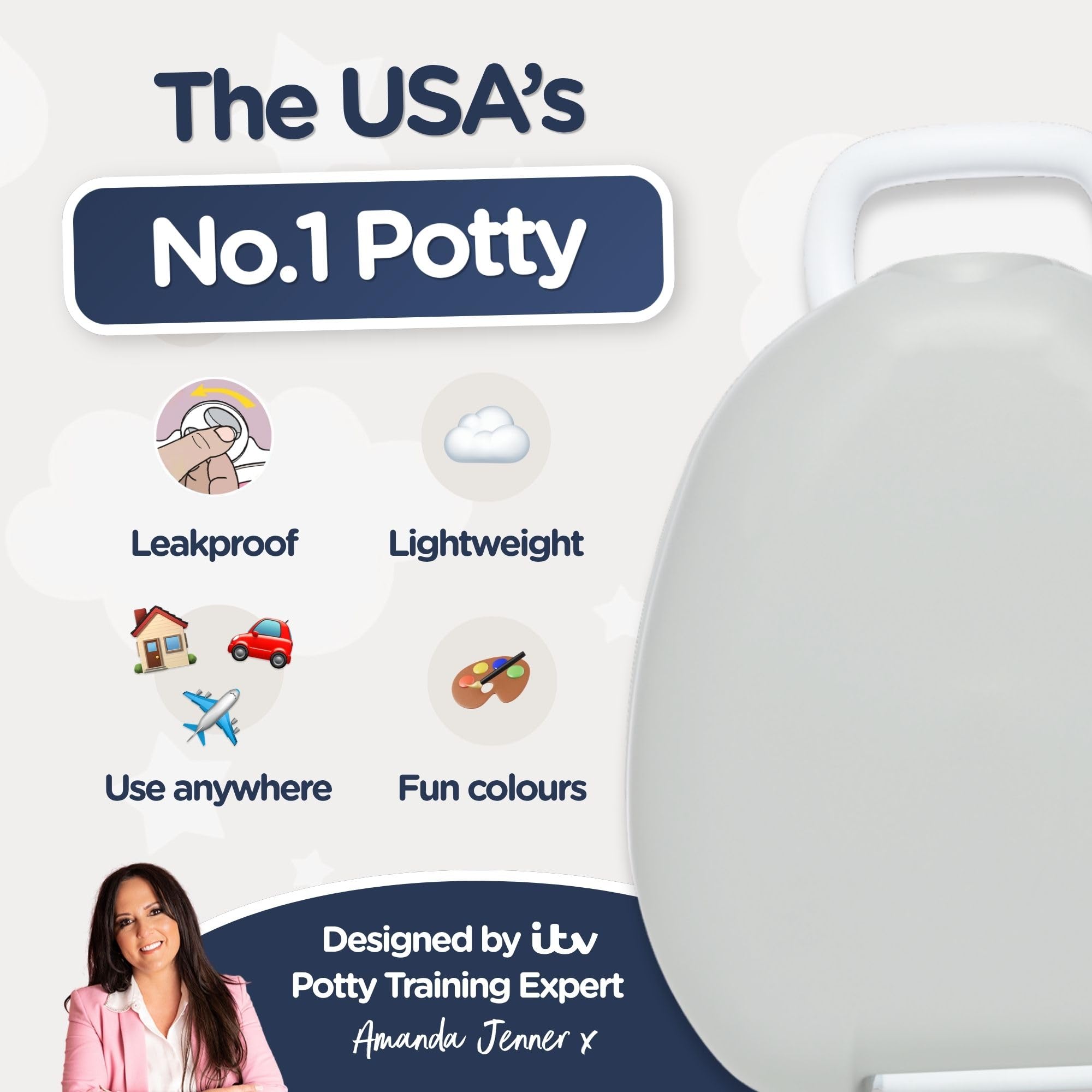 My Carry Potty - Travel Potty, pluripremiato copriwater portatile per bambini, da portare ovunque (Grigrio)