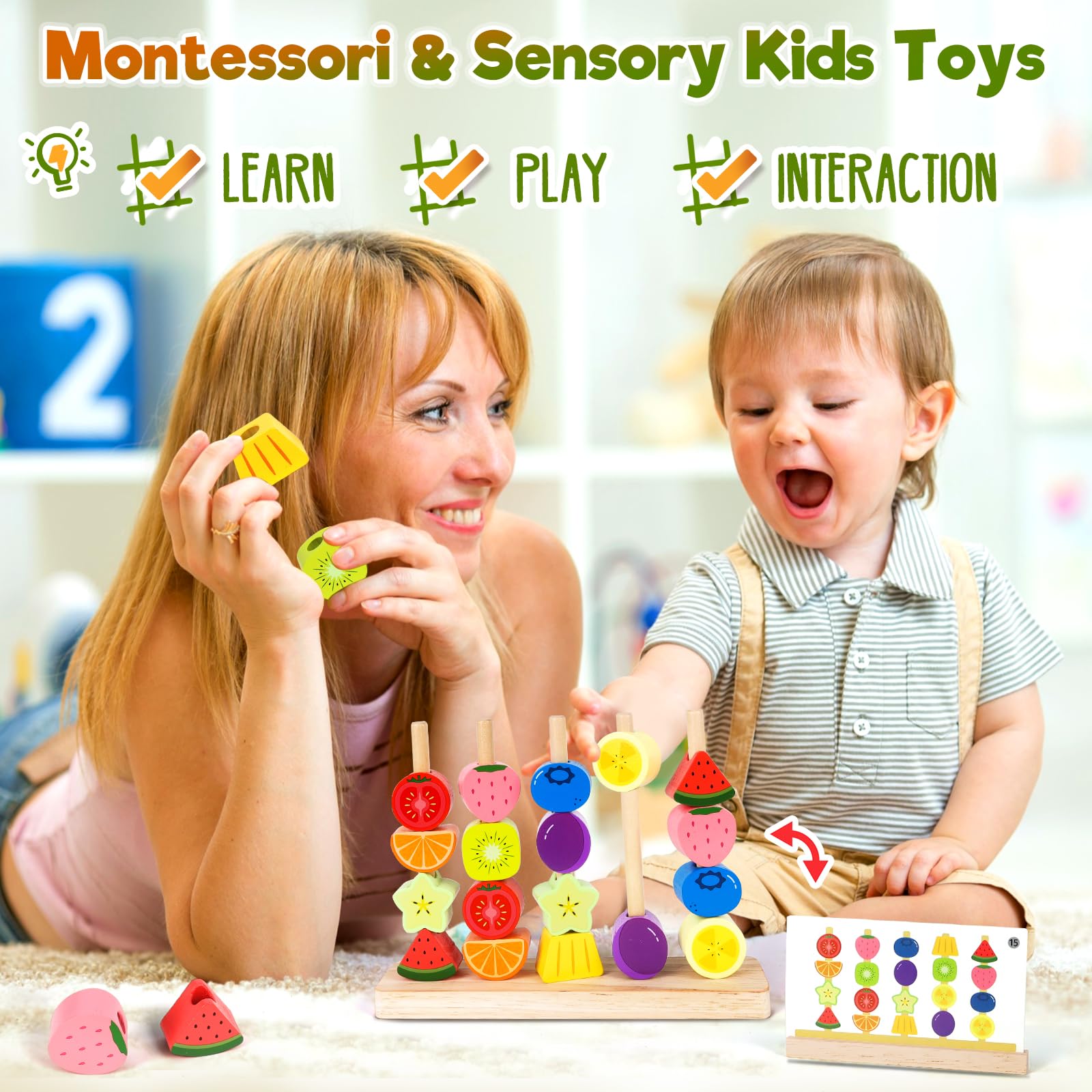 Montessori Wooden Toddler Toys Gifts: Toys for 2 3 4 Year Old Boys Girls - Image 2