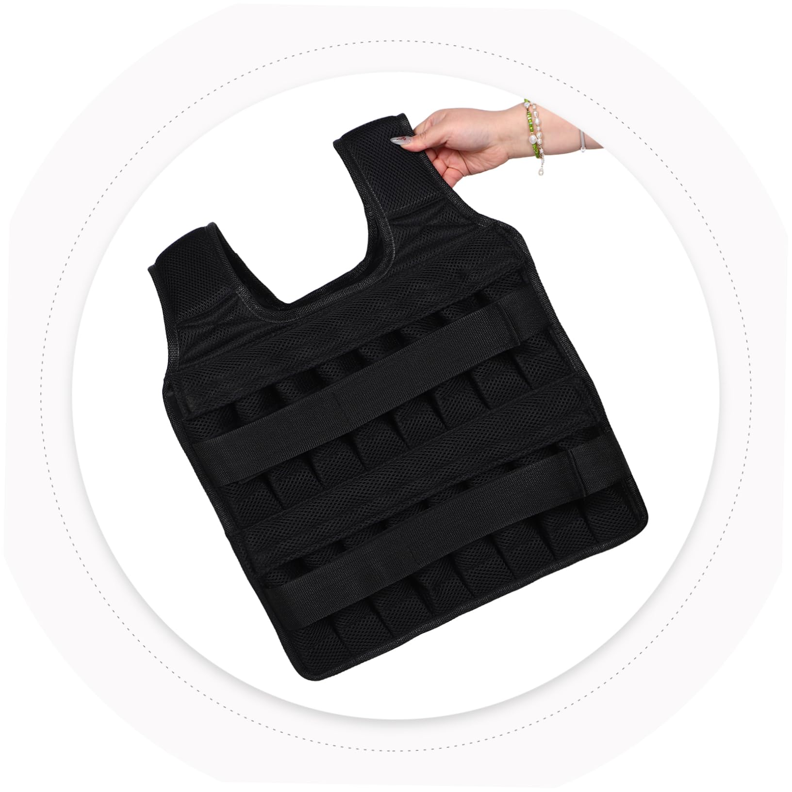 Giubbotto Zavorrato Regolabile per Fitness e Corsa, Gilet da Allenamento Sacche Pesi Staccabili, Resistente e Comodo per Esercizi di Forza e Sport All’aperto