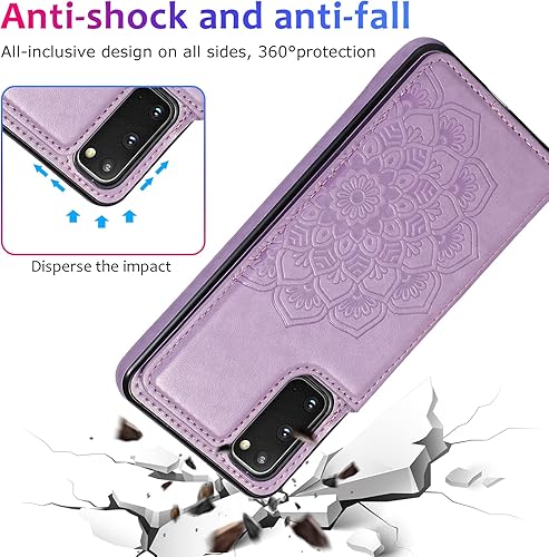 Miniatura 9 de Asuwish Funda compatible con Samsung Galaxy S20 Plus Glaxay S20+ 5G y protector de pantalla de vidrio templado con ranura para tarjetero, función