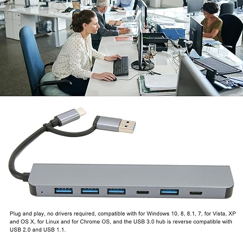 Miniatura 4 de Diyeeni USB C to USB Hub 7 Ports, USB3.0 Splitter for Laptop, USB 3.0USB C Hub with 5 x USB 3.0 & 2 x USB C Ports, up to 5Gbps Transfer Speed, for