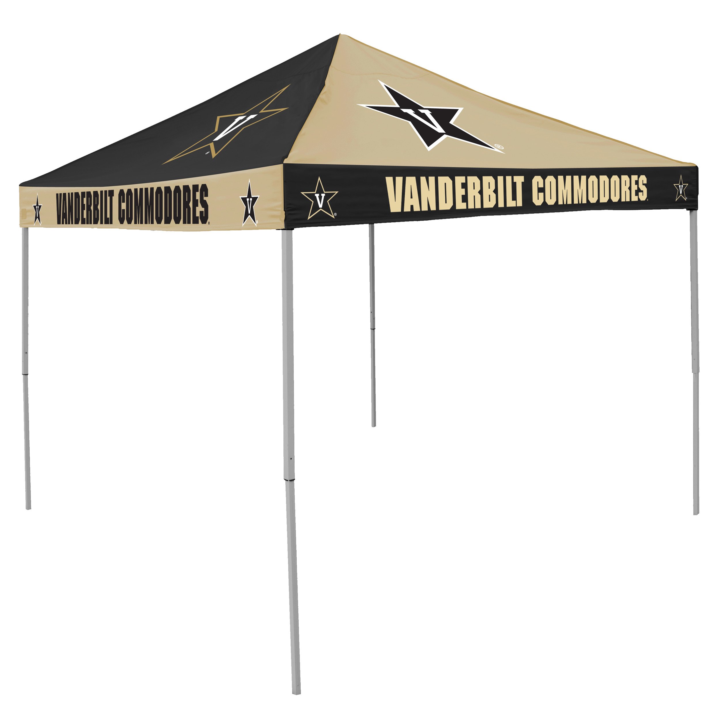 Logo Brands NCAA Vanderbilt Commodores 9 x 9 Foot Pinwheel Tailgating Canopy, Multicolor, One Size