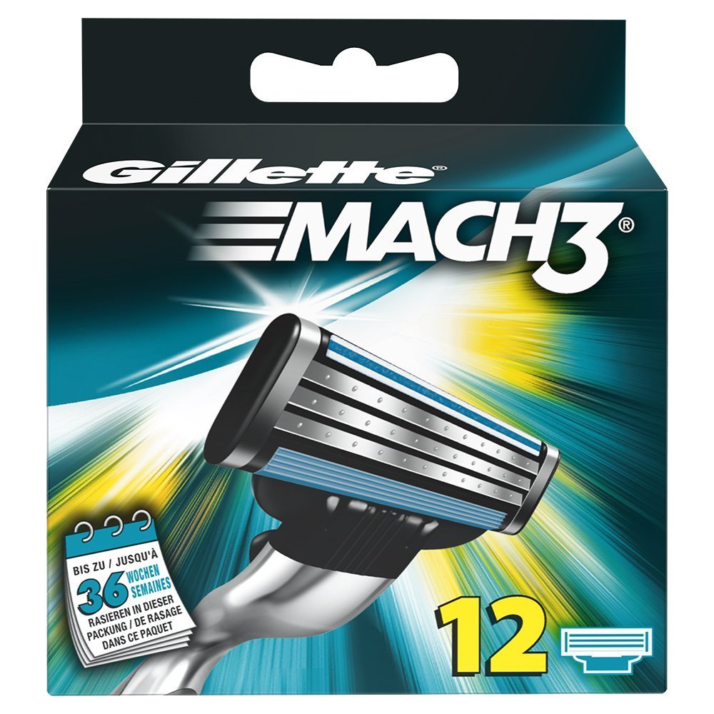 Mach 3 Manual Shaving Razor Blades - 12S Pack (Cartridge) - Men, 12 Count
