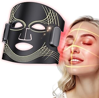 Red Light Therapy Mask for Face, 5 Modes& 312LEDs Portable Red Light Facial Mask,Wireless and Rechargeable, Ergonomic Design,Timer & Remote Control ,Led Light Therapy for Home & Travel
