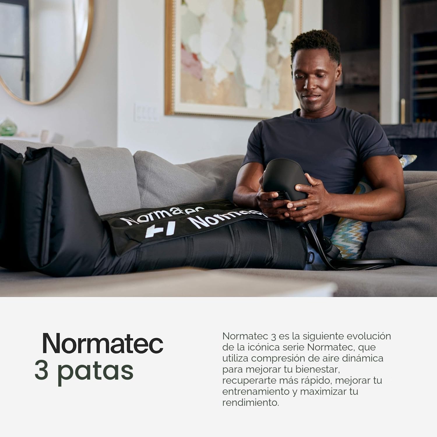 Hyperice Normatec 3 - Sistema de recuperación con tecnología patentada de masaje de compresión dinámica (Normatec 3 patas de tamaño estándar)
