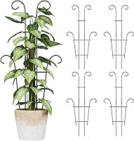 Ailibre 23.6in Metal Plant Trellis 4-Pack for Climbing Indoor Outdoor Plants - Rustproof, Adjustable to 15in, Sturdy Support