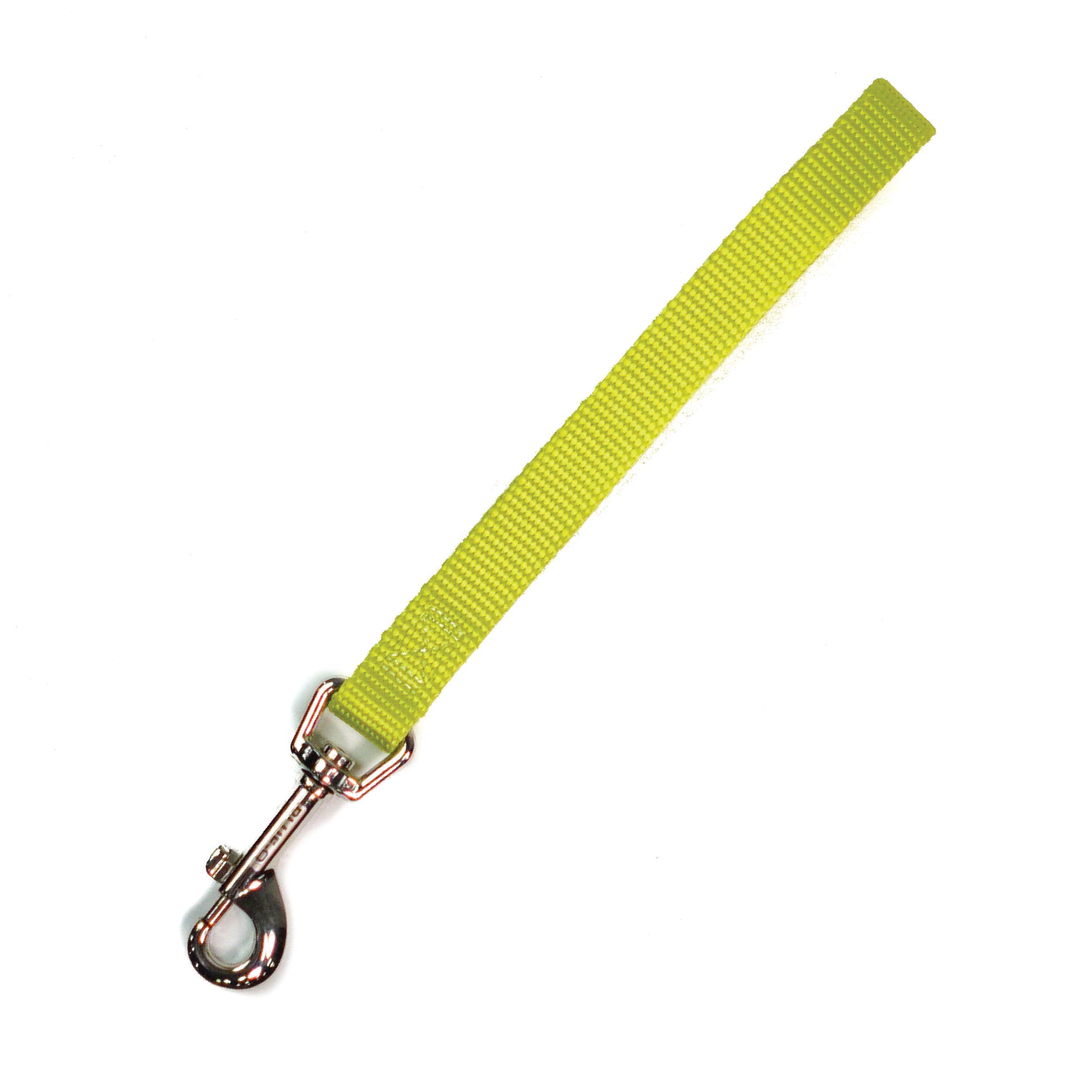 Blue-9 Dog Training Leash, 9 Inch Tab Lead for Obedience, Recall, and Agility Training, Made in The USA, Lime Green