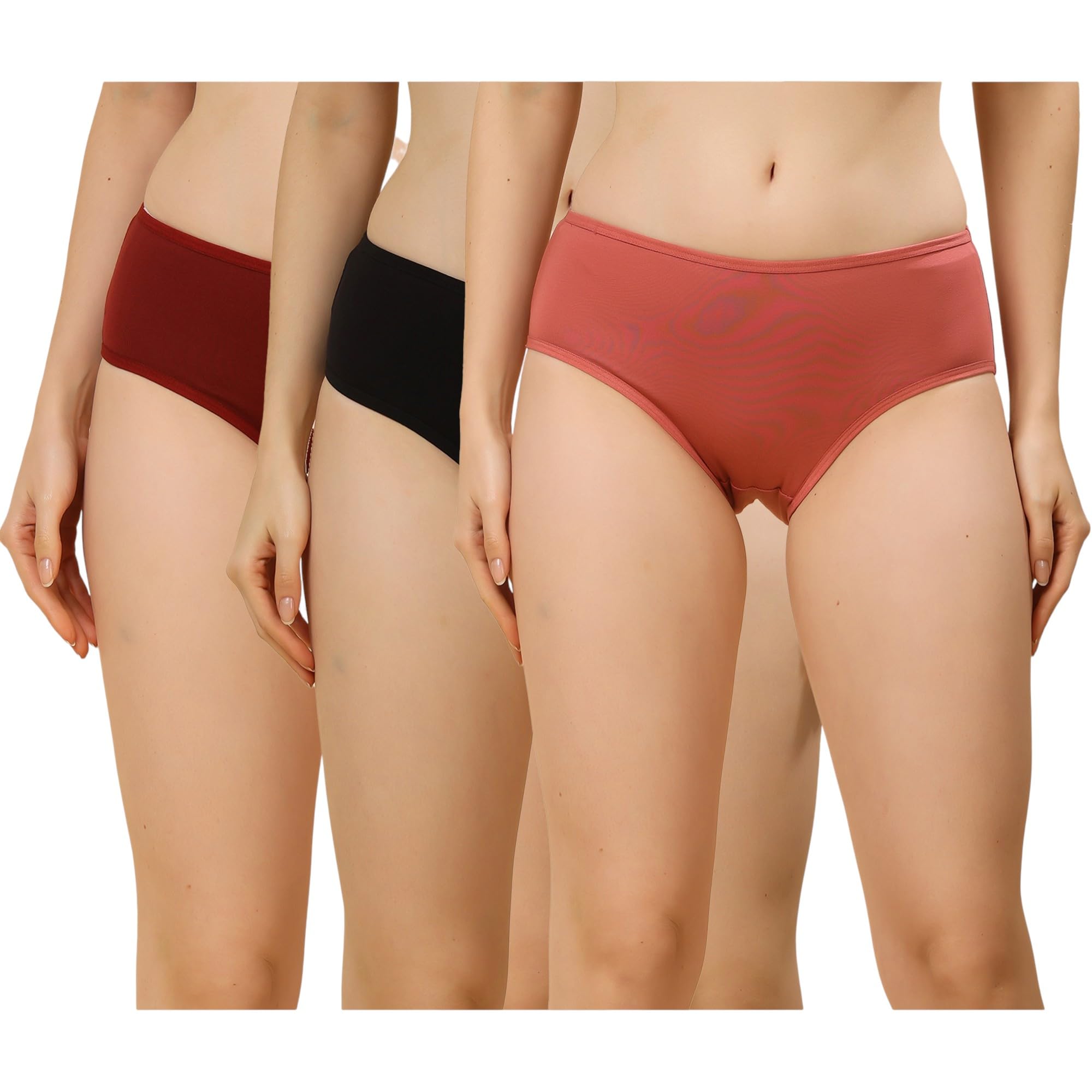 american symbol Pack of 3 Womens Cotton Lycra mid Waist Hipster Briefs-picture-21